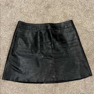 Alice + Olivia Black Lamb Leather Mini Skirt